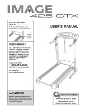 Image Fitness 425 Gtx Treadmill English Manual