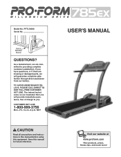 ProForm 785ex Treadmill English Manual