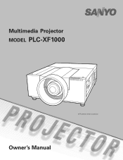 Sanyo PLC-XF1000 Owner's Manual