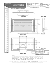 Sony KE-37XS910 Dimensions Diagrams