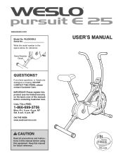 Weslo Pursuit E 25 Bike English Manual
