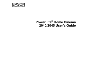 Epson PowerLite Home Cinema 2040 User Manual