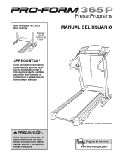 ProForm 365p Treadmill Spanish Manual