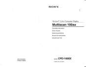 Sony CPD-100SX Operating Instructions  (primary manual)