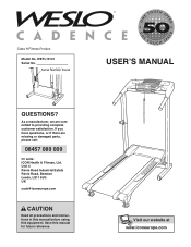 Weslo Cadence 5.0 Treadmill Uk Manual