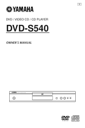 Yamaha DVD S540 MCXSP10 Manual