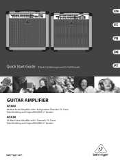 Behringer GUITAR AMPLIFIER GTX60 Quick Start Guide
