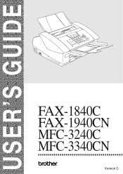 Brother International IntelliFAX 1840c Users Manual - English