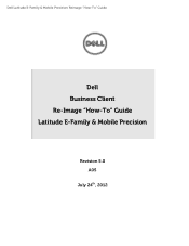 Dell Precision M6700 Latitude E-Family Mobile Precision Re-Image Guide