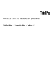 Lenovo ThinkPad Edge E10 (Slovakian) Service and Troubleshooting Guide