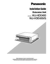 Panasonic WJ-HDE400/3000T3 Installation Guide