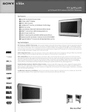 Sony KV-34HS420N Marketing Specifications