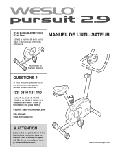 Weslo Pursuit 2.9 Bike French Manual
