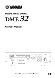 Yamaha DME32 DME32 Owners Manual