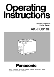 Panasonic AKHC910P AKHC910 User Guide