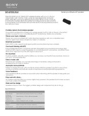 Sony SRS-BTS50 Marketing Specifications (Black model)