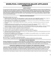 Whirlpool WRS325FNAH Warranty Information
