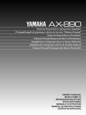 Yamaha AX-890 Owner's Manual