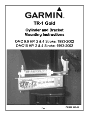 Garmin TR-1 Gold Marine Autopilot Cylinder and Bracket Mounting Instructions - OMC 9.9 and 15 HP 2 and 4 stroke: 1993-2002