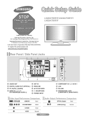 Samsung LN46A750R1FXZA Quick Guide (ENGLISH)