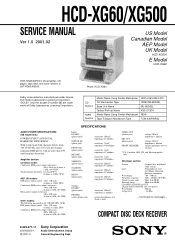 Sony HCD-XG500 Service Manual