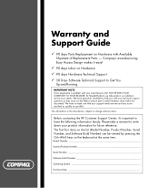 HP Presario SR1700 Warranty and Support Guide - 90 days