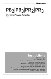 Intermec PR2 PB2/PB3 and PR2/PR3 Vehicle Power Adapter (AE38) Instructions