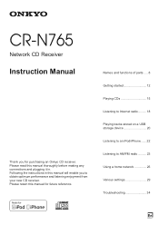 Onkyo CR-N765 User Manual English