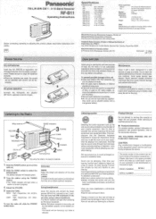 Panasonic RFB11 RFB11 User Guide