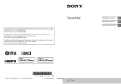 Sony HT-CT790 Operating Instructions