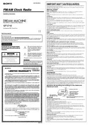 Sony ICF-C112 Operating Instructions