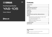 Yamaha YAS-105 Owners Manual