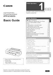 Canon imagePROGRAF iPF6300S iPF6300S Basic Guide No.1