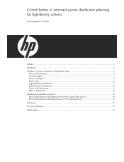 HP DL2x170h Critical factors in intra-rack power distribution planning for high-density systems