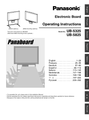 Panasonic UB-5825 Operating Instructions