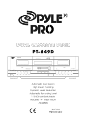 Pyle UPT649D PT649D Manual 1