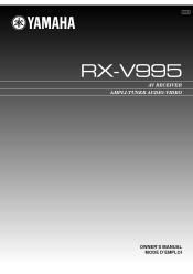 Yamaha RX V995 Owner's Manual