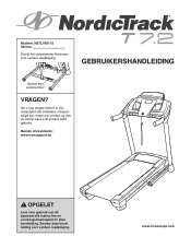 NordicTrack T 7.2 Treadmill Dutch Manual