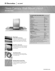 Electrolux RH36WCT6GS Product Specifications Sheet (English)