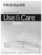 Frigidaire FAQG7011KB Use and Care Manual