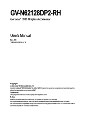 Gigabyte GV-N62128DP2-RH Manual