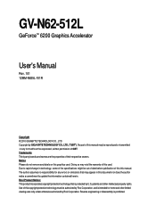 Gigabyte GV-N62-512L Manual