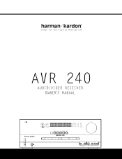Harman Kardon AVR 240 Owners Manual