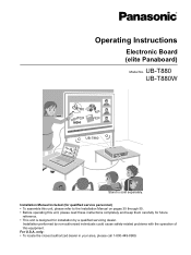 Panasonic UB-T880WPCE Operating Instructions