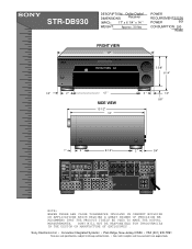 Sony STR-DB930 Dimensions Diagram