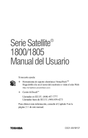 Toshiba Satellite 1800-S253 Spanish  User's Guide for Satellite 1800/1805 (Español)