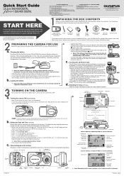 Olympus Stylus 400 Stylus 300 Digital Quick Start Guide (English)
