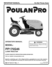 Poulan PP175G46 Operation Manual