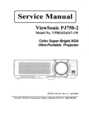 ViewSonic PJ750-2 Service Manual