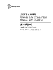 Westinghouse VK-40F580D User Manual